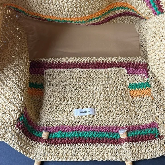 Suncoo Paris Aless Crochet Tote Bag NWT - Picture 8 of 10